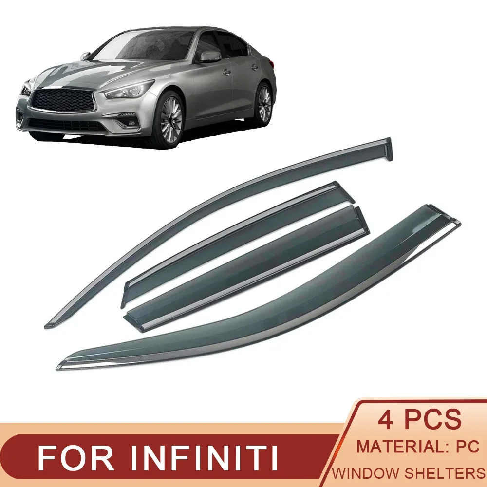 

For INFINITI QX60 JX35 Q50 QX50 M G QX80 Car Window Sun Rain Shade Visors Shield Awnings Shelters Deflector Cover Frame Sticker