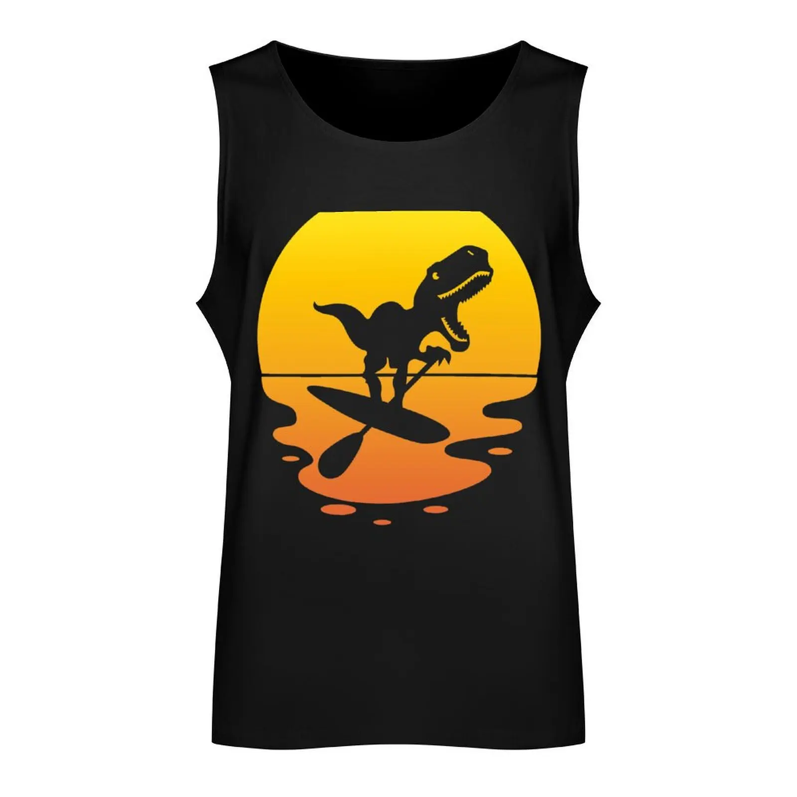 SUP Stand Up Paddle T-Rex Tank Top Men's gym t-shirt vest men Sleeveless top Gym T-shirts for men