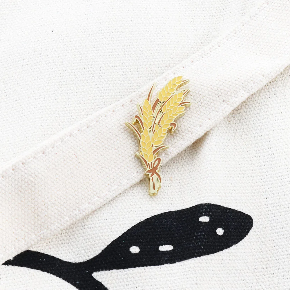 Wheat Ear Badge Barley Metal Enamel Pin Fashion Jewelry for Wedding Party Birthday view 5