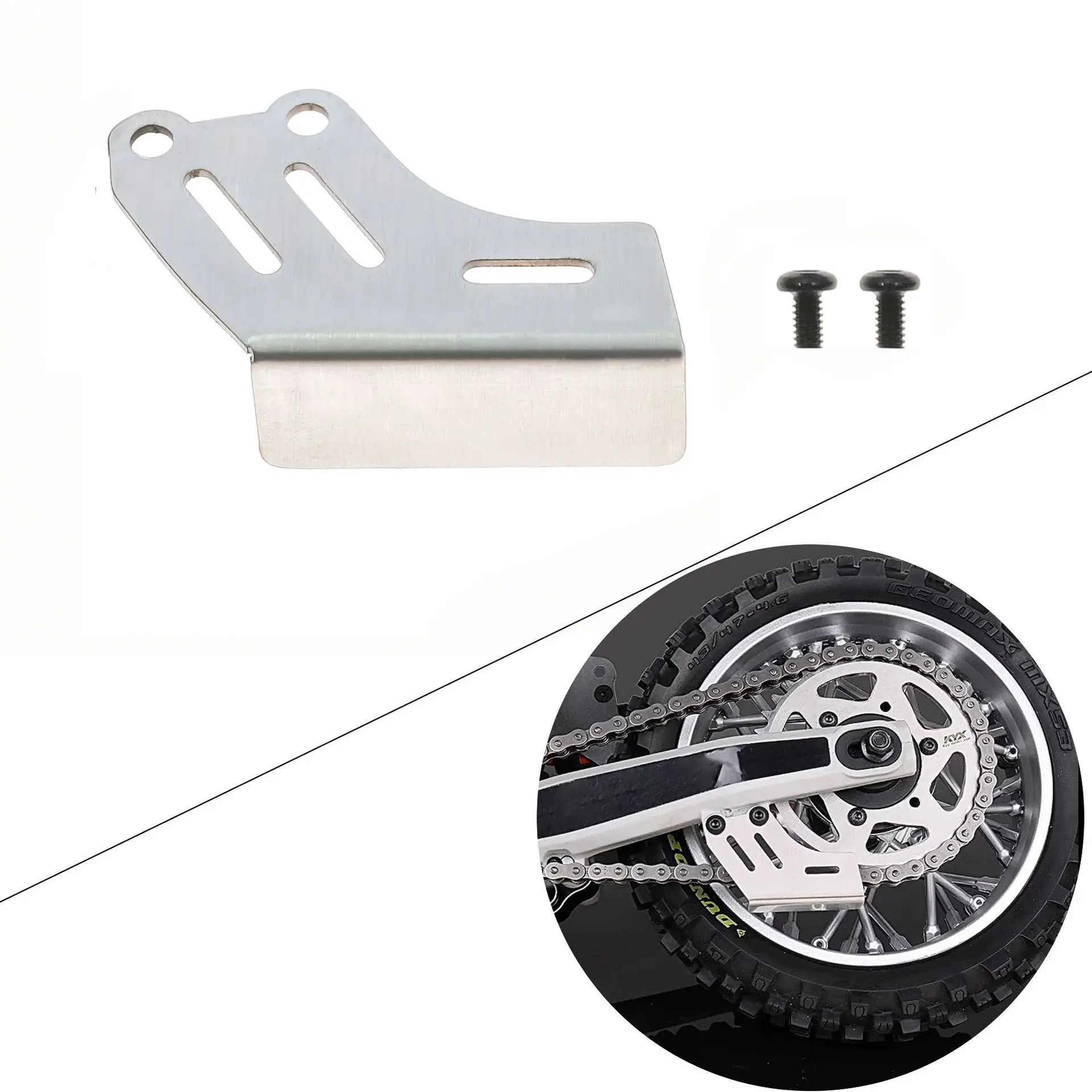 

Stainless Steel Rear Chain Guide Guard Protector for LOSI 1/4 Promoto-MX Motorcycle Upgrade Parts Accessories