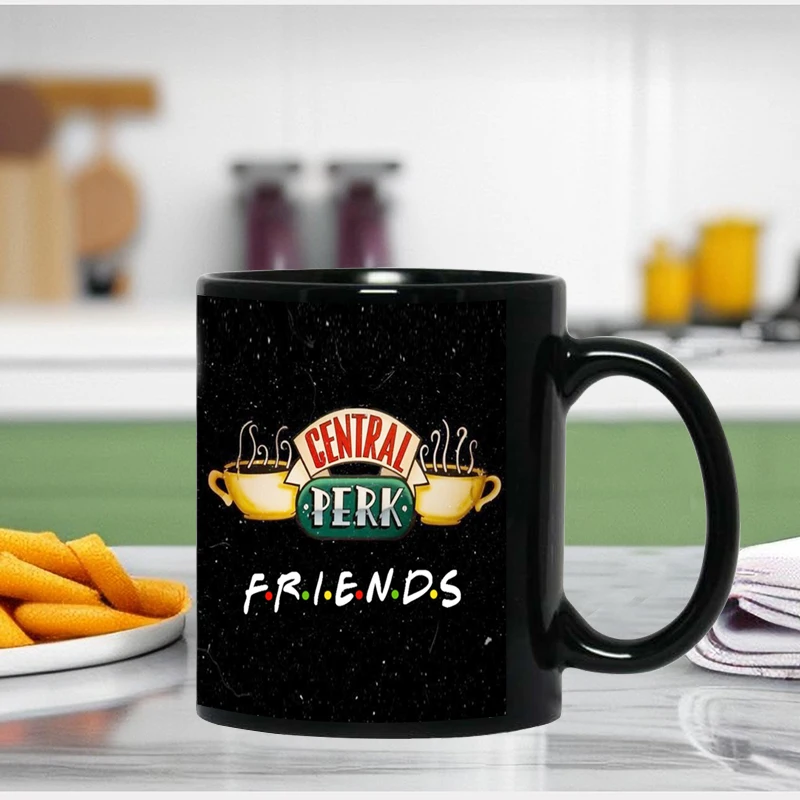 Personalized Name Mug Central Perk Design Coffee Mug  Custom Tea Cup Black Milk Beer Mugs Lovers Friends Gifts Dropshipping