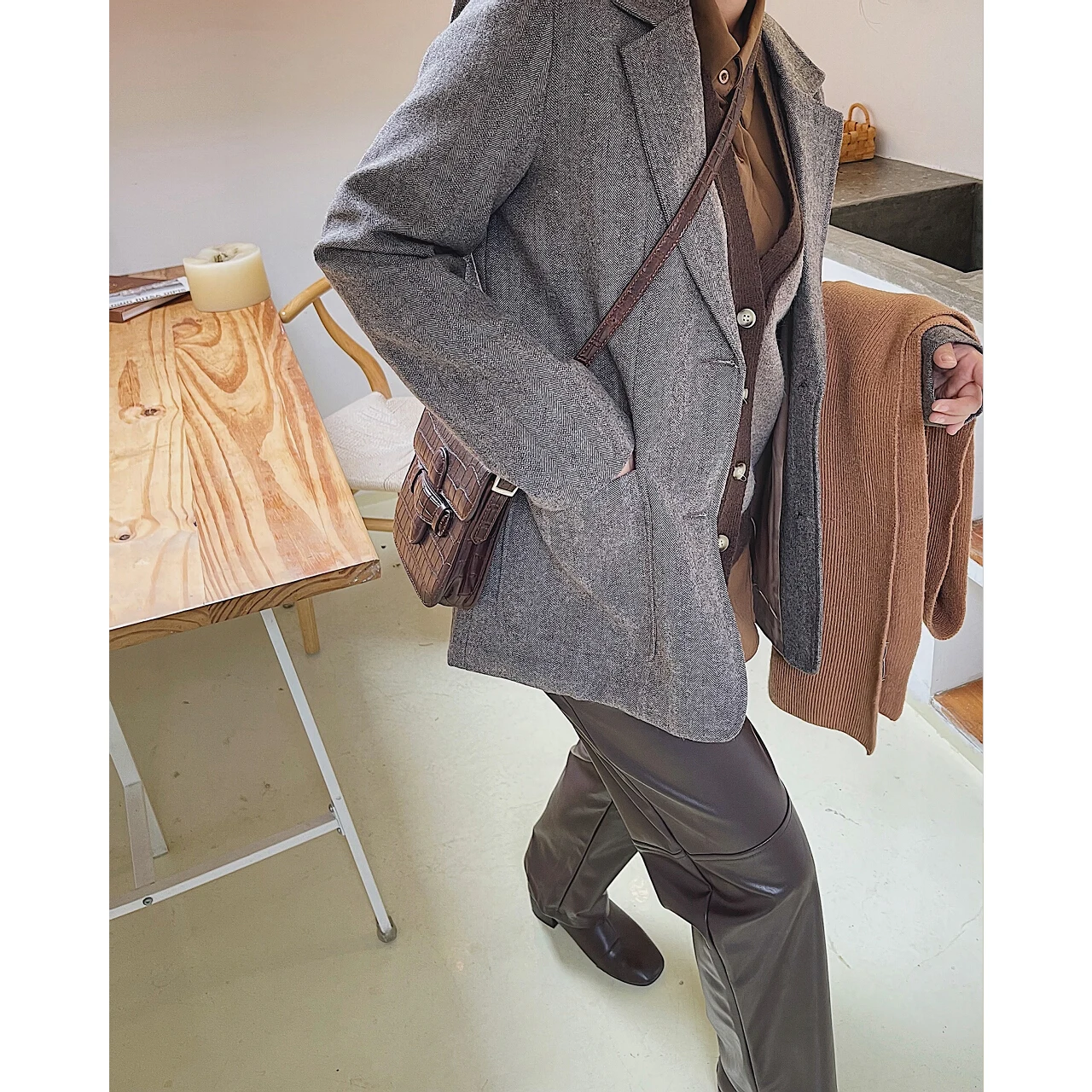 

2022 Women Tailored Tweed Wool And Mixtures Coat Jacket Female Oem Autumn Winter Overcoat Trench Blazer New Woman Korean Fashion