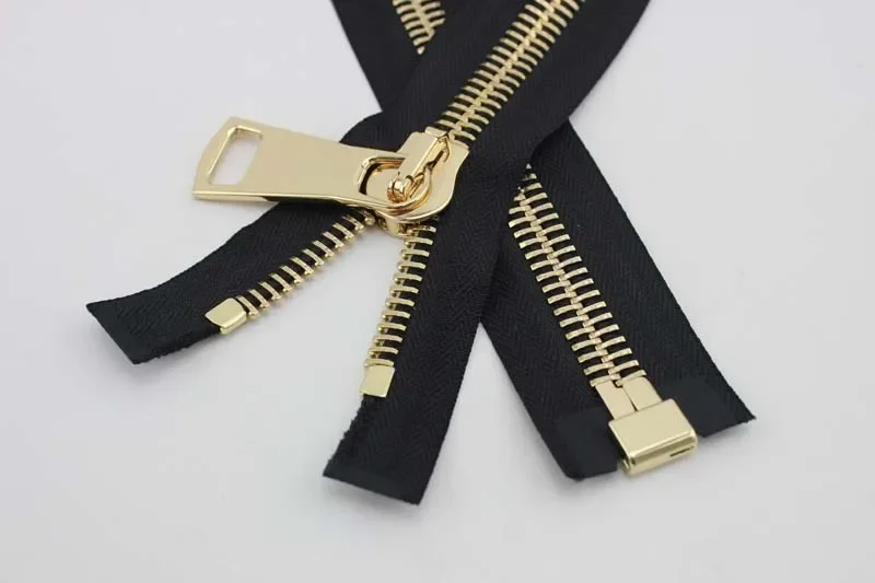 10pcs custom 50cm #15 black tape metal zipper top quality No15 big slider puller Closed-end zipper for jacket DIY bags accessory