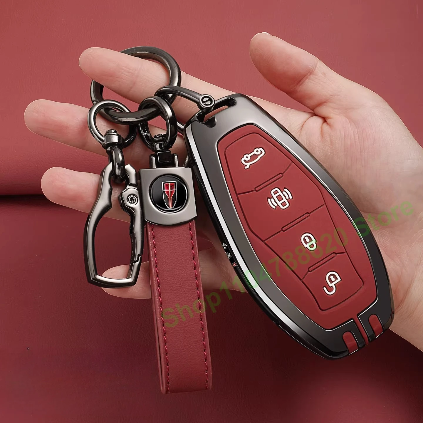 

Zinc Alloy Car Remote Control Key Case Protection Shell Keychain for Hongqi H5 2024 2025 HS5 HS3 H6 HS7 H9 HQ9 Accessories