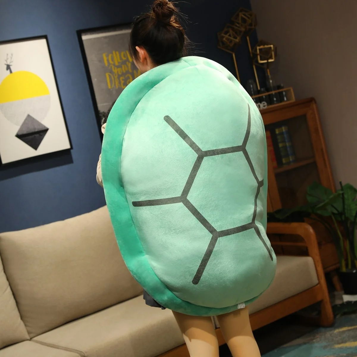 Tragbare Weste Schildkrötenpanzer Kissen Cosplay Anime, Riesenschildkröte Stofftier Plüschkissen, Kostüm für Tier Cosplay Halloween – Detail 4