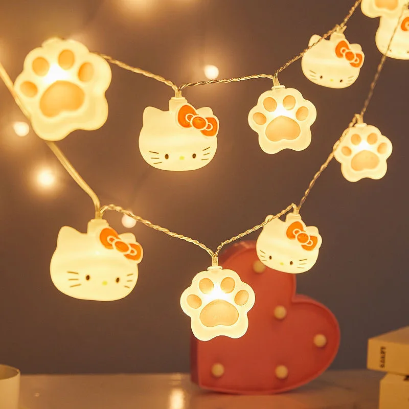 Hello Kitty Kawaii LED Strip Sanrio Room Atmosphere Decorative Lamp Flashing Light USB Plug Christmas Decoration Gifts For Girls