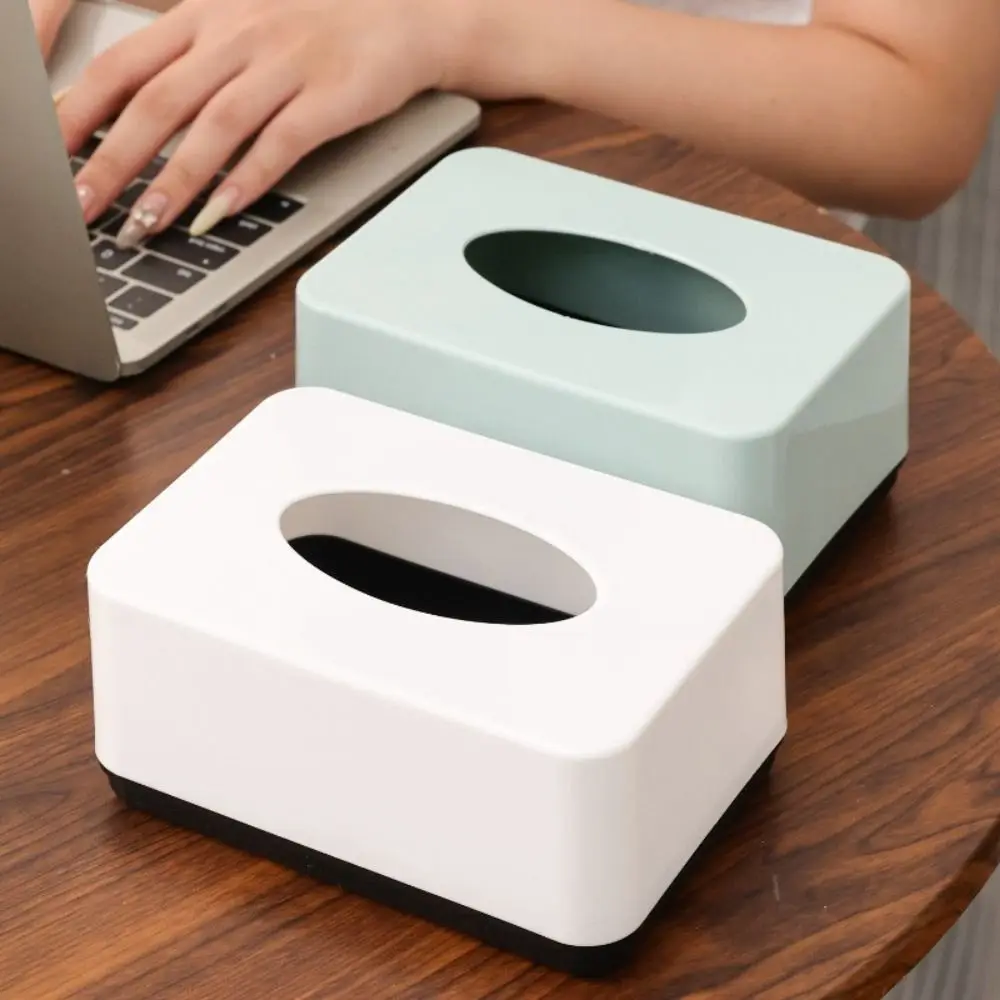 Simplicity Design Plastic Tissue Box Solid Color Durable Paper Towel Box Square Napkin Holder Home Use