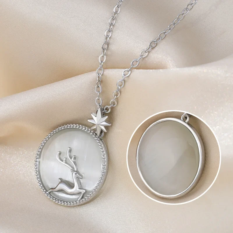 قلادة الغزلان على شكل نجمة مثمنة هي سلسلة سترة متعددة الوظائف وعصرية للنساء