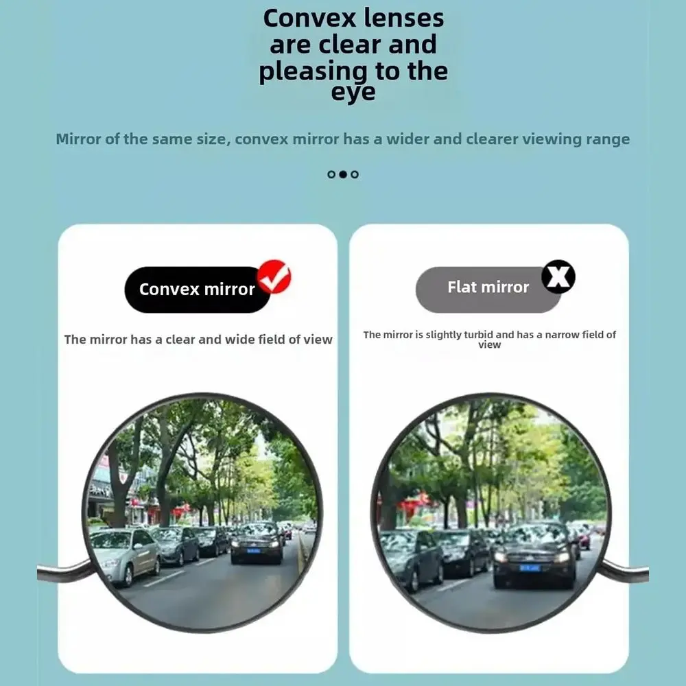 1Pair Universal Electric Bicycle Rearview Mirror Retrofit Convex 360 Degree Rotating Reflective Mirro 8mm Thread Colorful