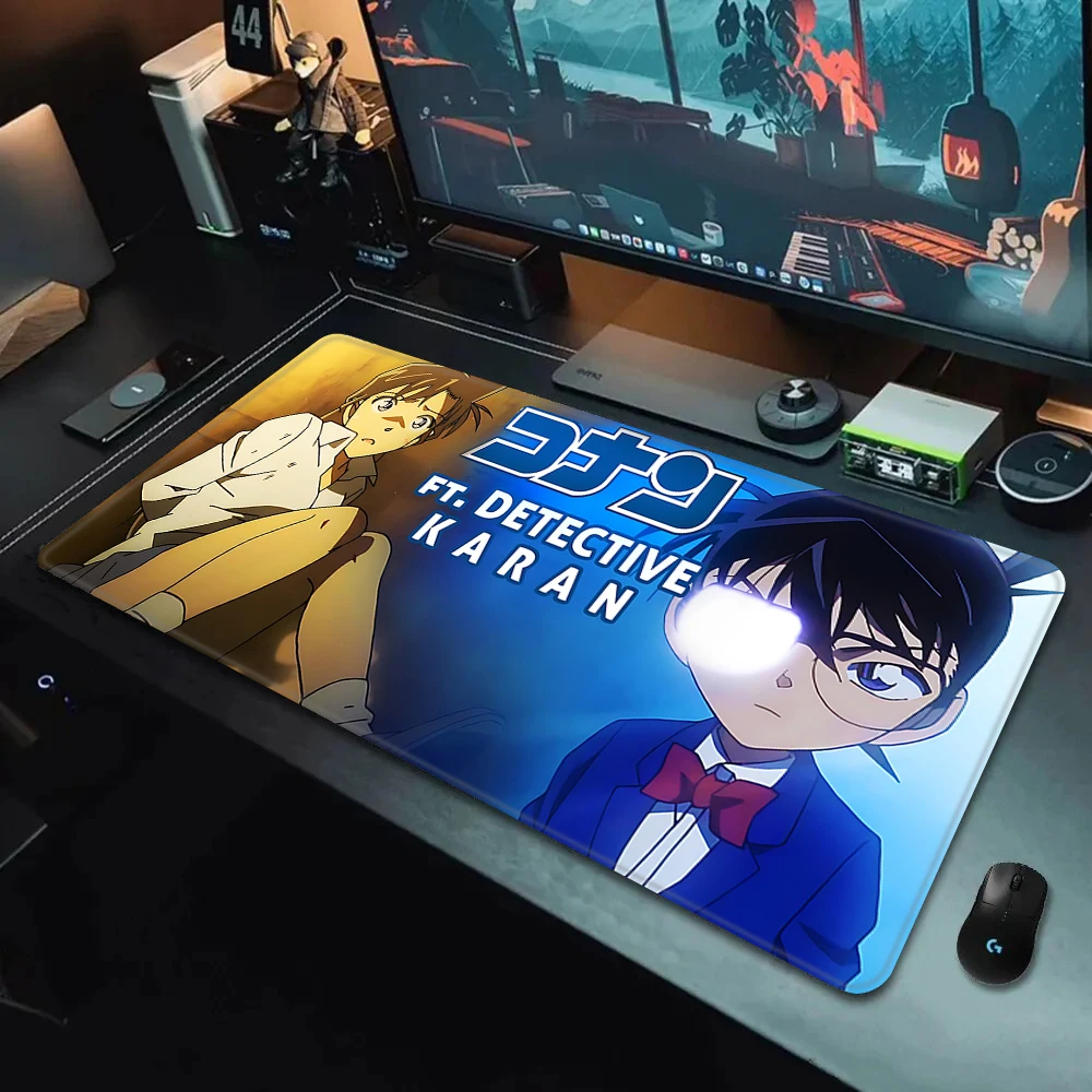 Imagem -05 - Detective Conan Non-slip Mouse Pad Anime Bonito Mousepad Impressão hd Gamers de Computador Bloqueio Borda Teclado pc Mesa Xxl90 x 40cm