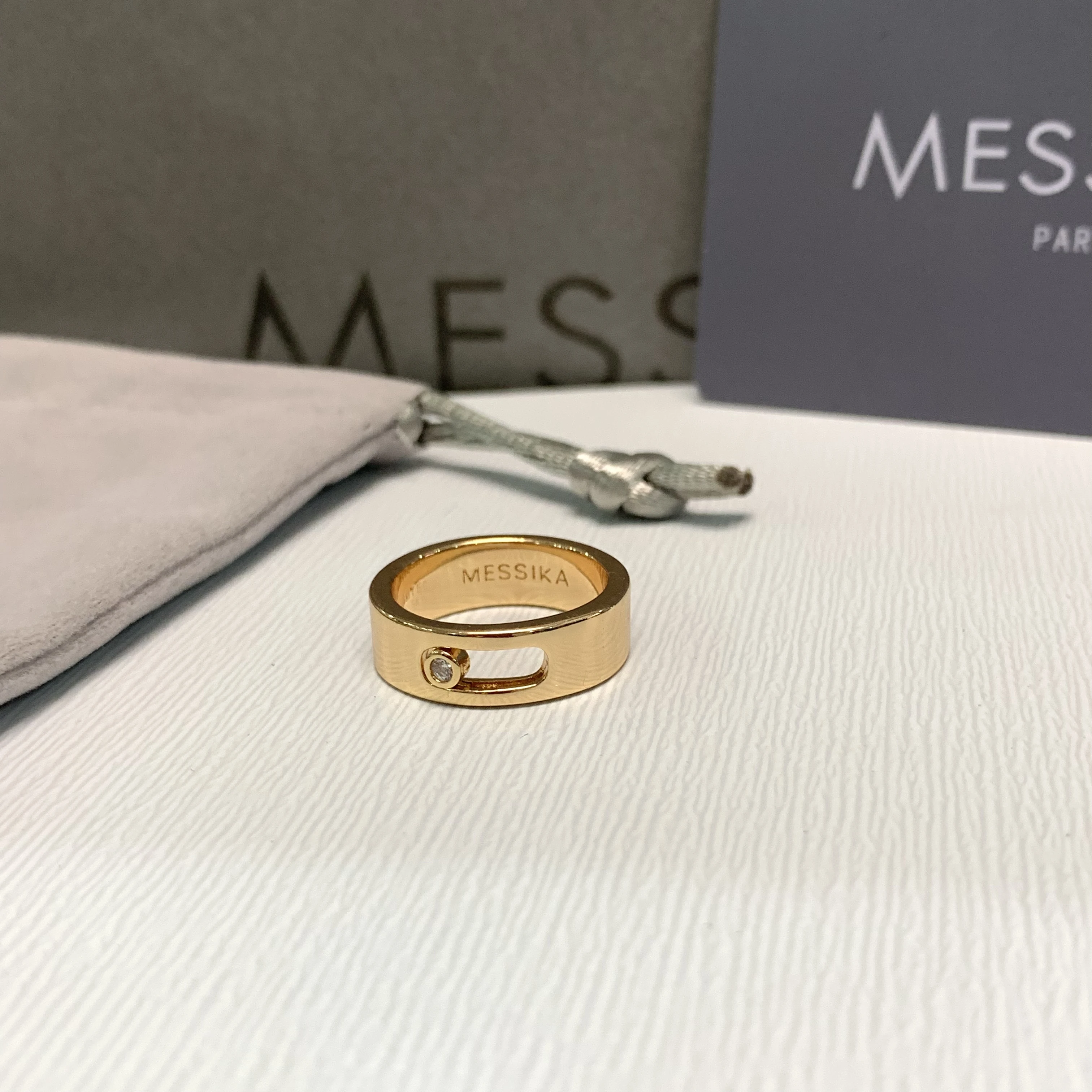 Pure silver s9252024 new Messi MOVE JOAILLERIE series simple single diamond sliding diamond women's ring