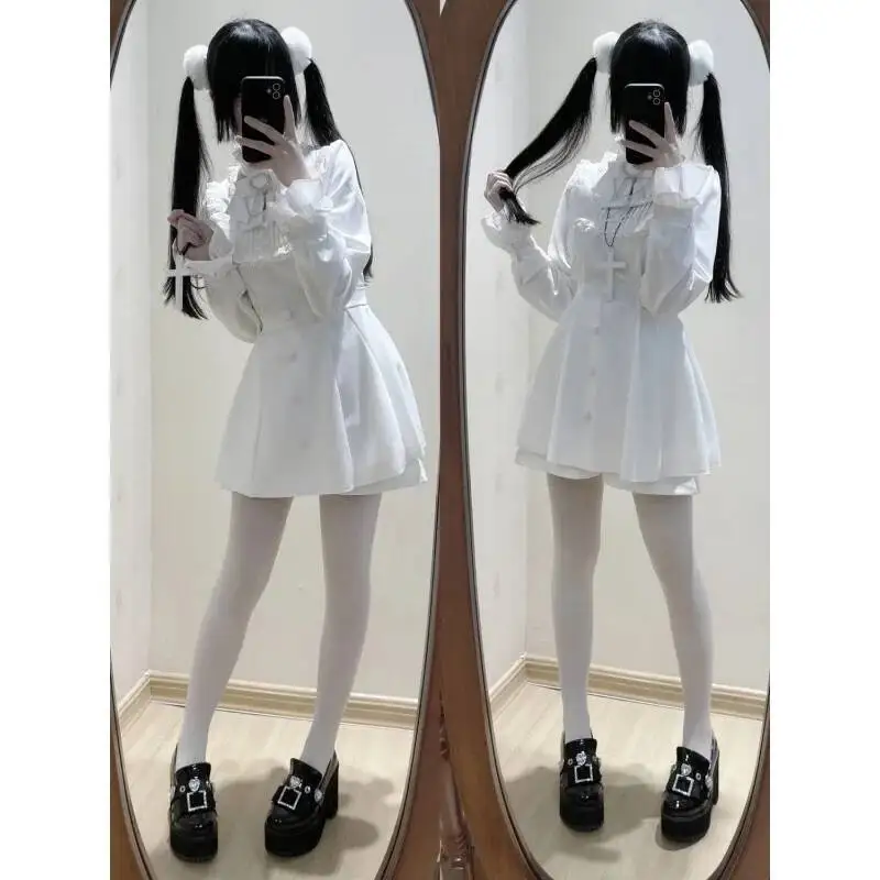 

Новая небесная лестница Landmine кружево черное с длинными рукавами и вышивкой тонкая талия кружевная одежда с бантом платье Лолиты