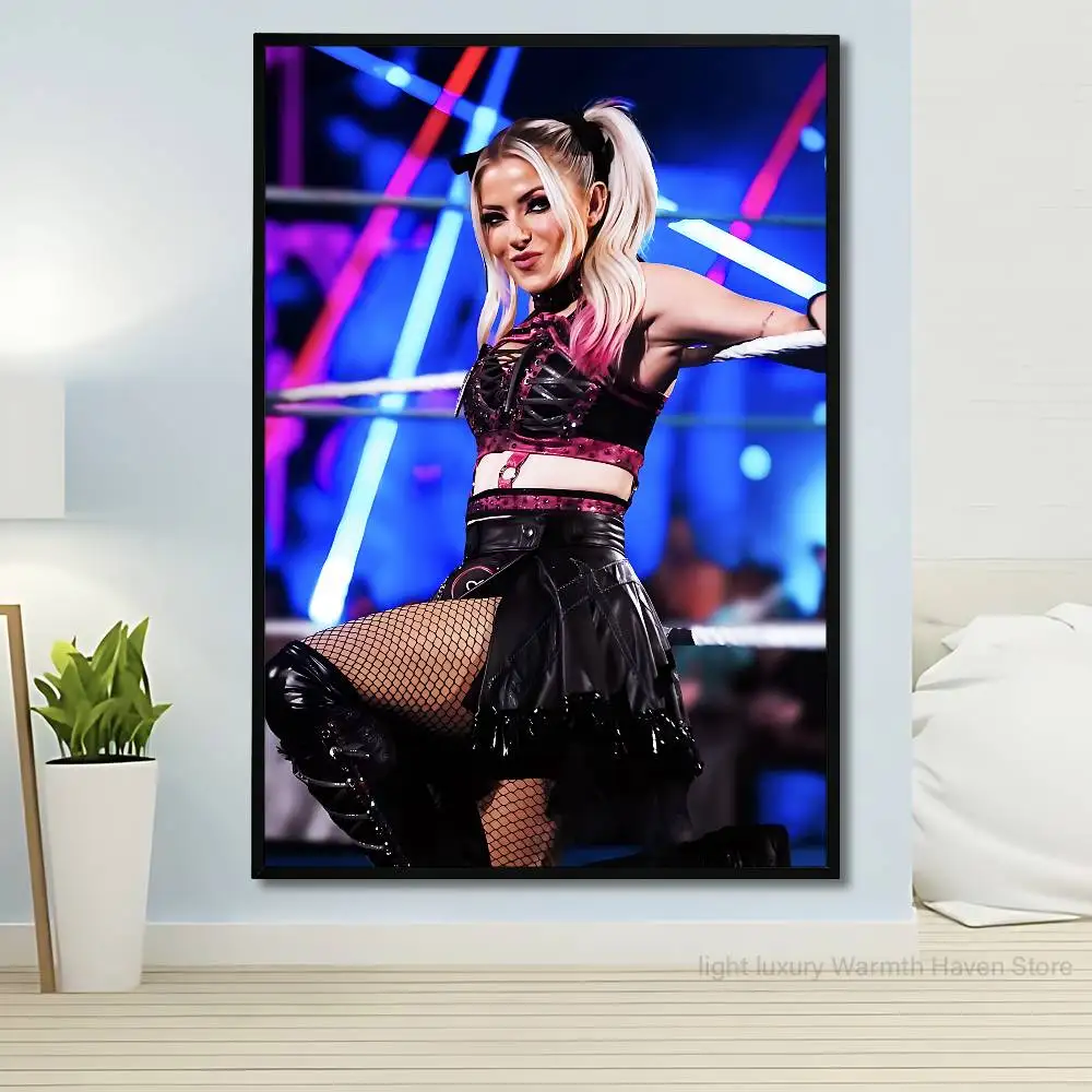 Wrestling A-Alexa B-Bliss Club Bar Paper Vintage Poster Wall Art Painting Bedroom Study Stickers