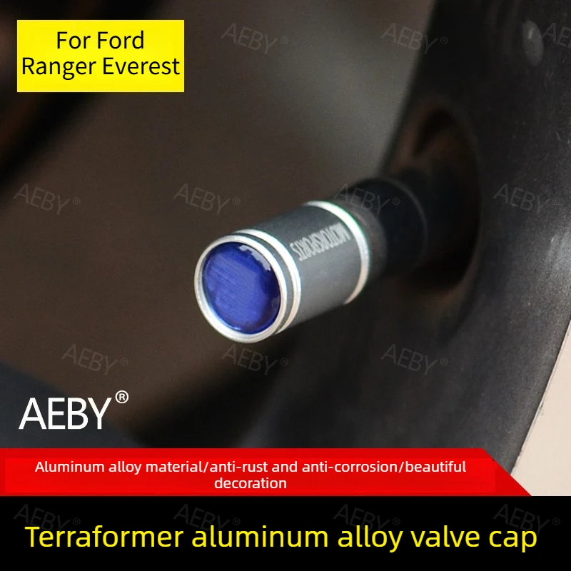 

For Ford Ranger Everest 2015-2021 Aluminum alloy tire valve cap,Anti-theft, dust-proof and corrosion-resistant,Mouth core cover
