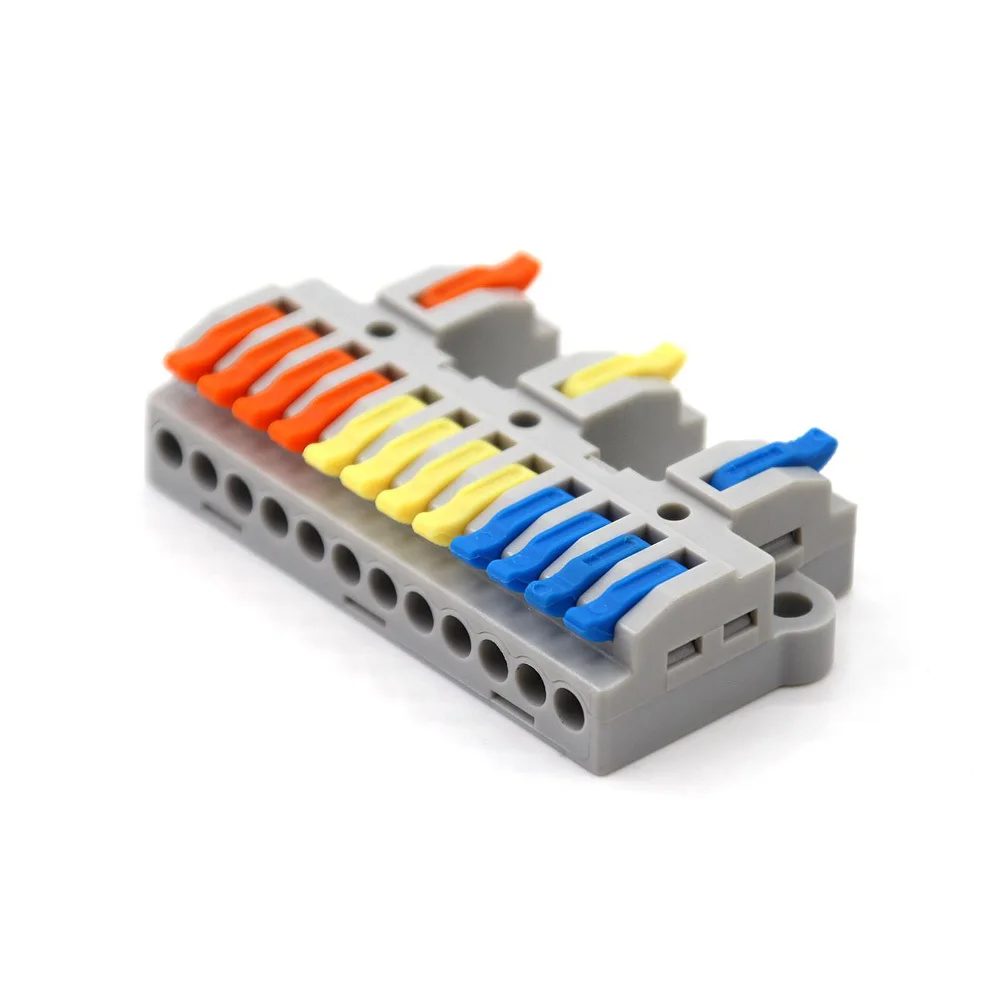 1PC Wire Connector Electric Universal Quick Conductor Splitter Push-in LED Cable Terminal Blocks Mountable Rail Junction Box