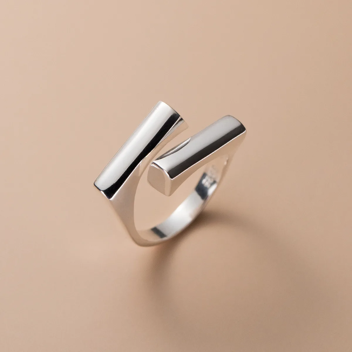 Women's 925 Sterling Silver Cross Lines Geometric Ring