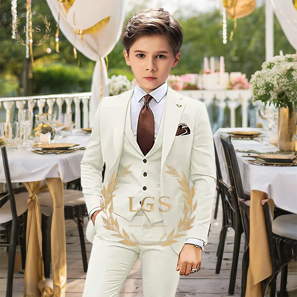 Boys suit set - (suit, vest, pants) 3-piece set suitable for weddings, parties and celebrations, daily wear traje chaqueta niño