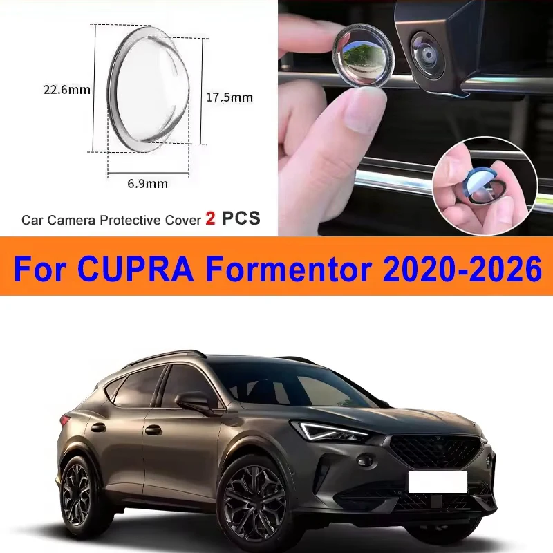 2Pcs For CUPRA Formentor 2020-2026 PC Lens Protector Stickers 360 Reverse Image Car Camera Cover Anti-Scratch