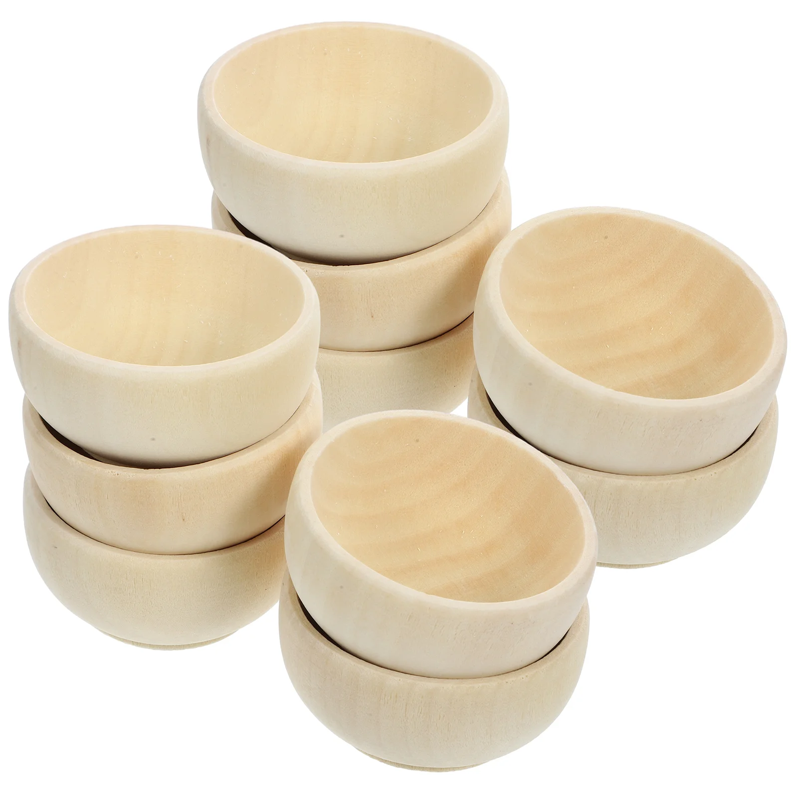 

10 Pcs Small Wooden Bowl Crafts Bowls Unpainted for Drawing Single Unfinished Painting Child