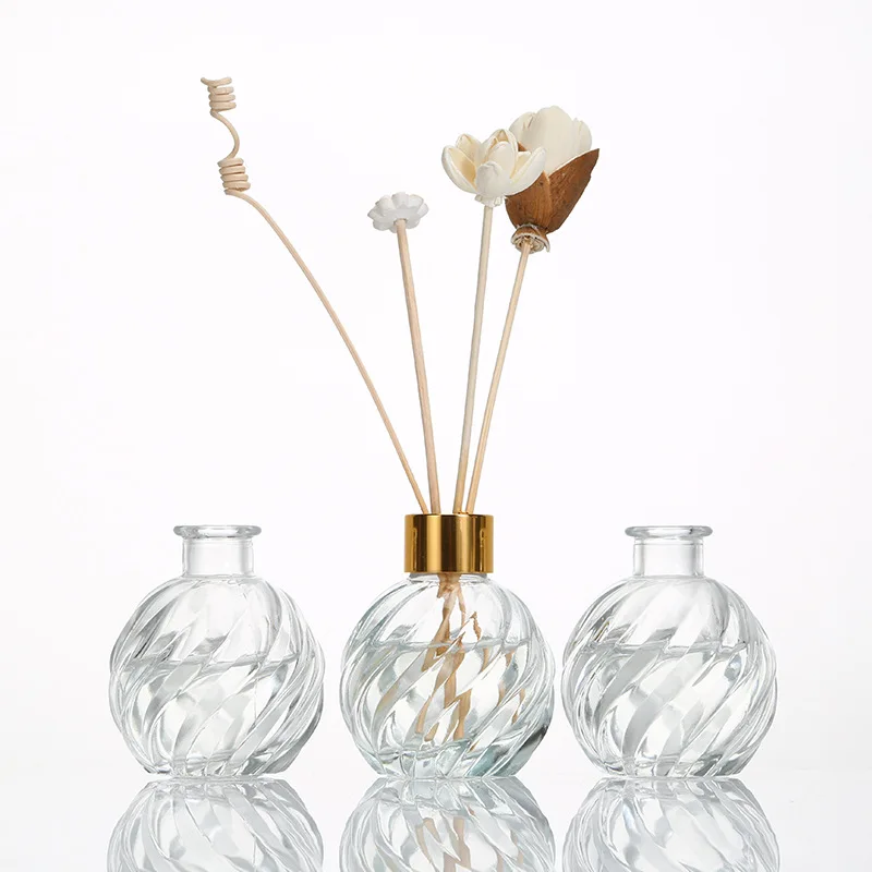 5PCS 100ml Empty Aromatherapy Glass Bottle Rattan Fragrance Diffuser Bottle Scent Volatilization Glass Container for Home Deco