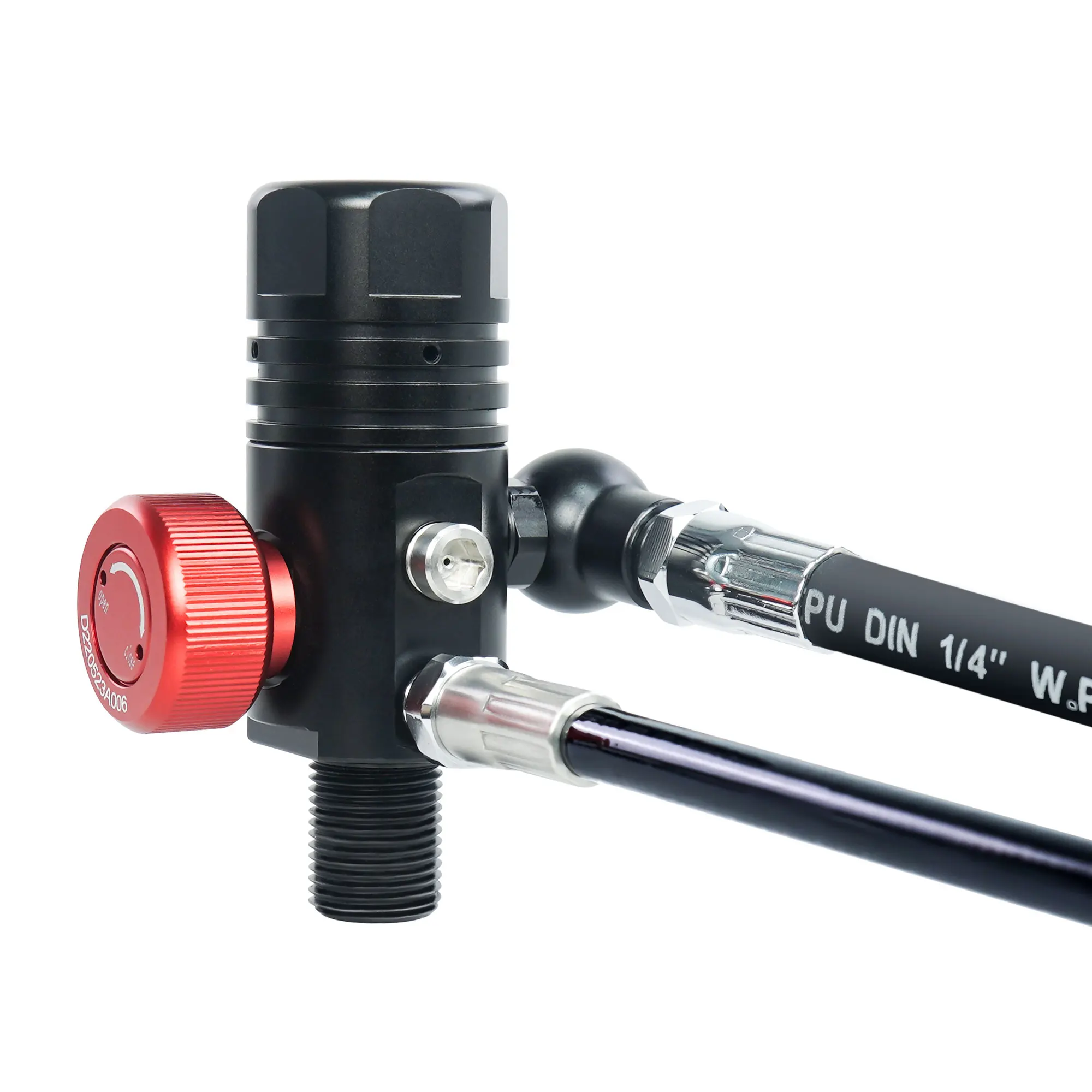 

DEDEPU Scuba Diving First-Stage Regulator, Aluminum Alloy Breathing Valve, with M10*1 Pressure Gauge/Extended Pressure Gauge,