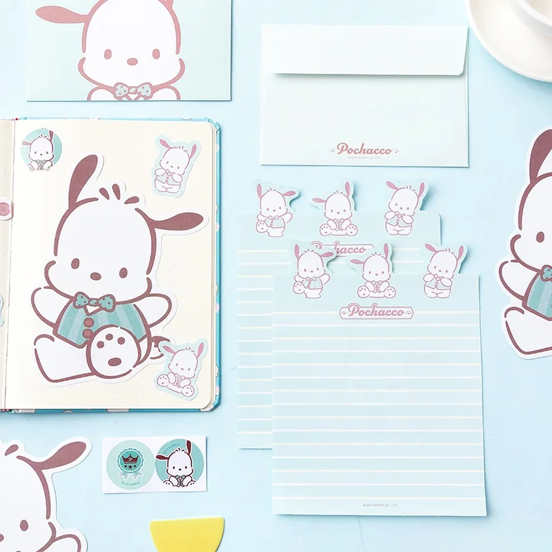 24SET/LOT SANRIO LITTTWINSTS KUROMI MELODY MEMO PAD CUTE ENVELOPE المهرجان رسالة تحية بطاقة MEMO PAD إمدادات المدرسة