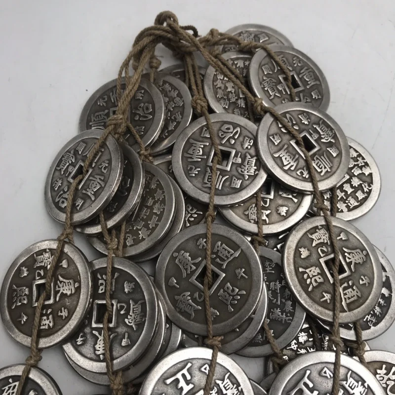 Antique Coin Collection Silver Qing Coin Qing Dynasty Five Emperors' Coins Fortune Bringing and Home-Exorcising Pendant Pure Cop