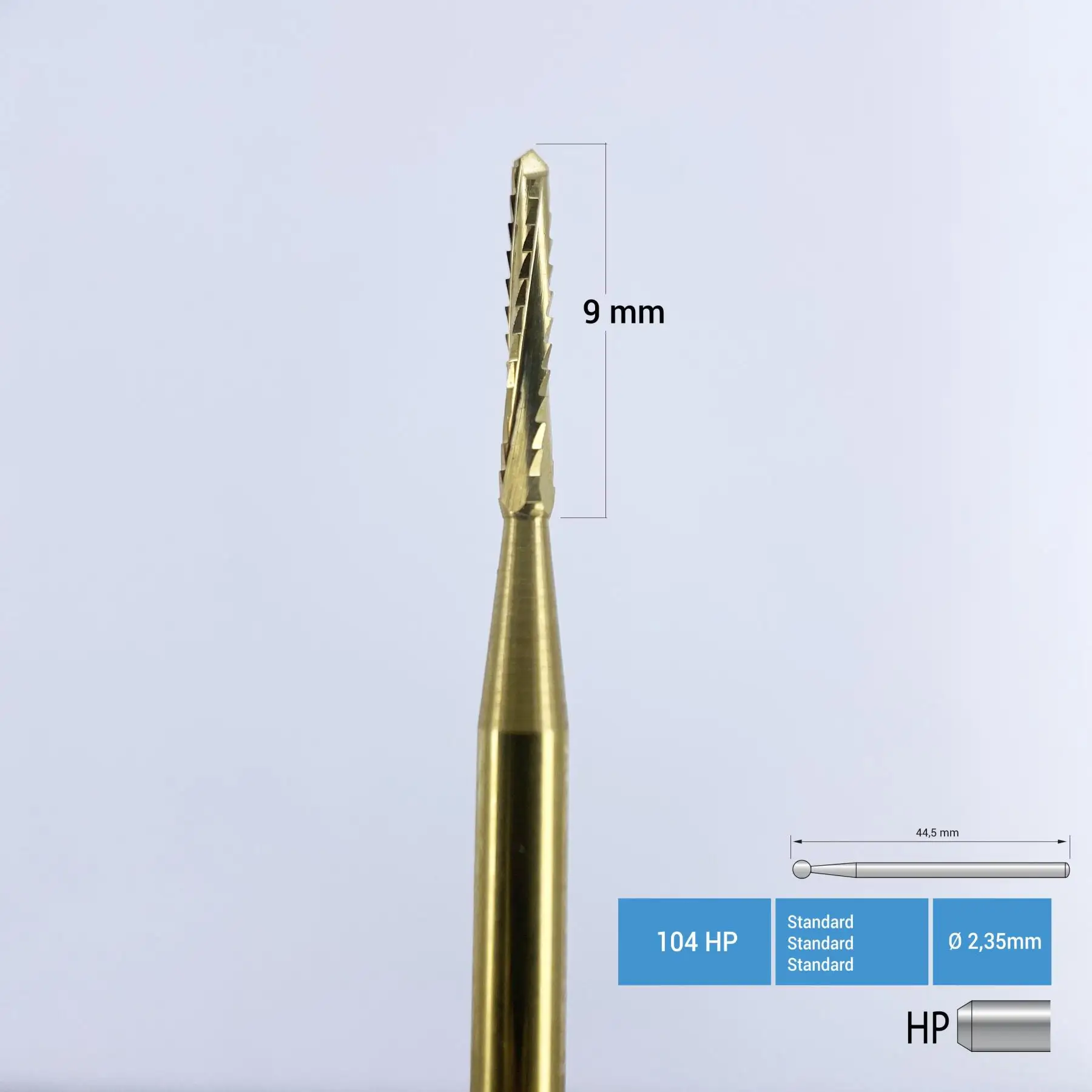 Frank Dental - 162 HP Titanium Coated Carbide Lindeman Surgery Burs - Bone Cutter Bur - Lindemann Bone Cutter Bur - Bone Cutter 