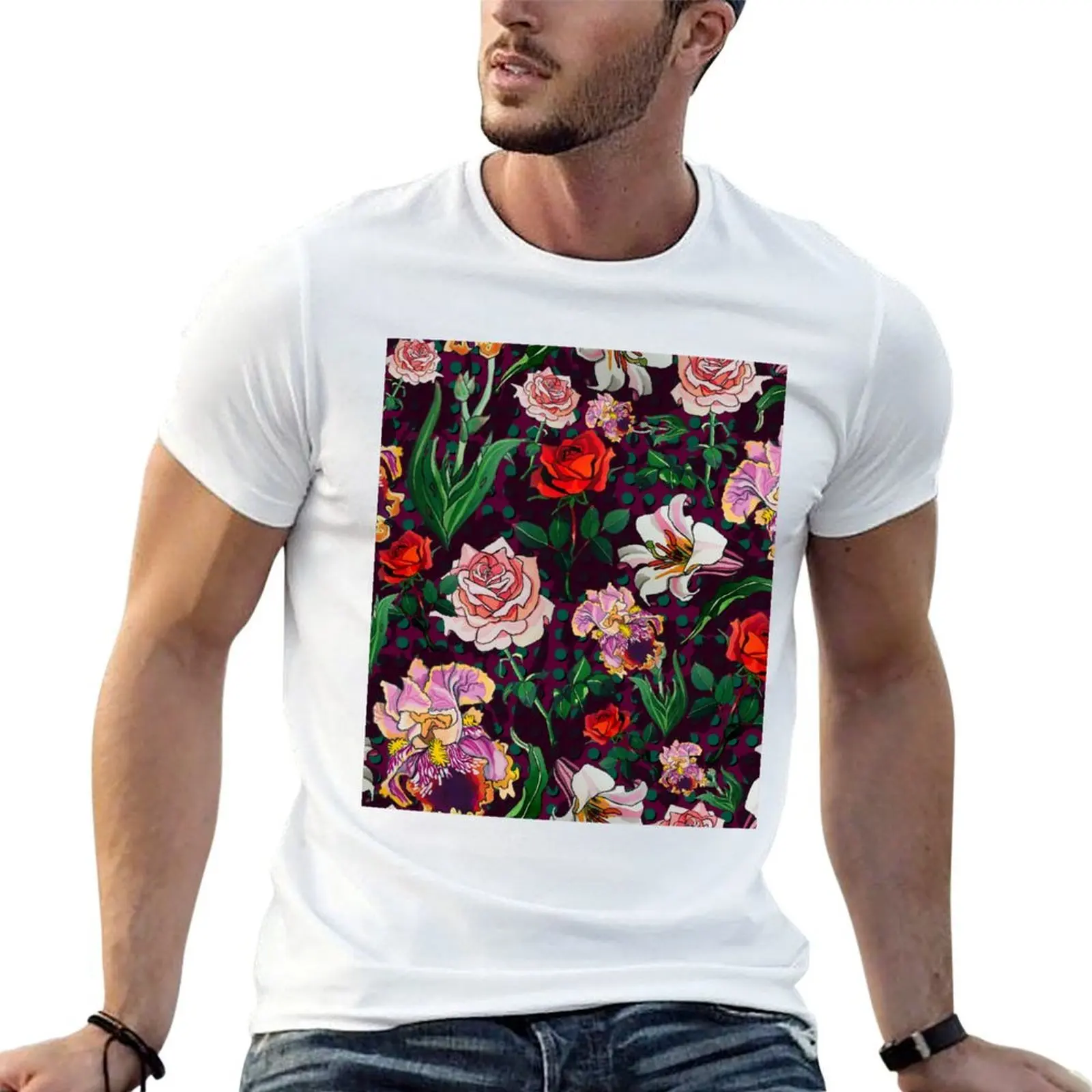 Dark Moody Floral - by Arielle Morris T-Shirt man t shirts cotton anime tshirt t shirt personalised T-shirt