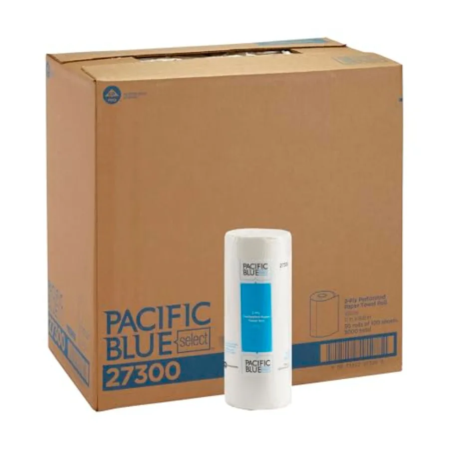 

Pacific Blue Select 2-Ply Perforated Roll Paper Towels for Commercial and Industrial Kitchens 100 Sheets per Roll 30 Rolls per
