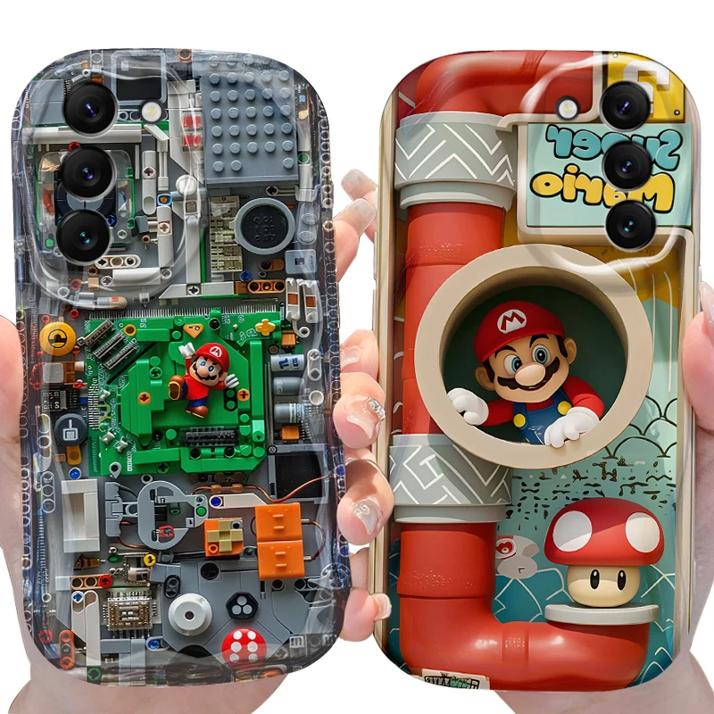 حافظة سوبر ماريوس بروس لهاتف سامسونج جالاكسي A53 A50 A50S A36 A35 A34 A32 A30 A26 A25 A24 A20 A16 A15 A06 A05S A05 M55 5G