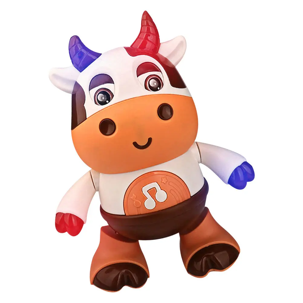 Muzikaal licht Koe Kinderen Kruipen Leren Elektrisch kalf Speelgoed Schommeldier Grappig geluid Verlicht Vroeg leren Voor