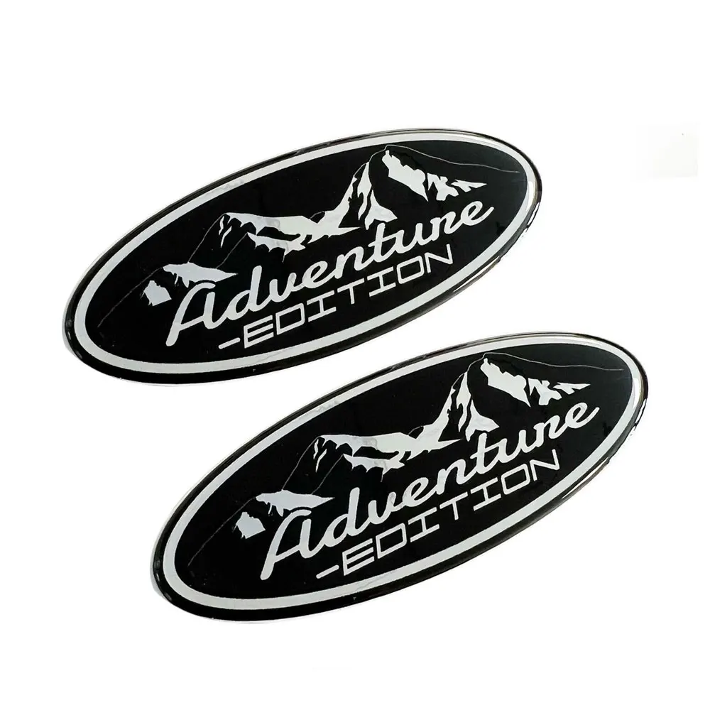 2pcs for Adventure Edition Car Camper Van Transporter 3D Chrome Domed Gel Stickers