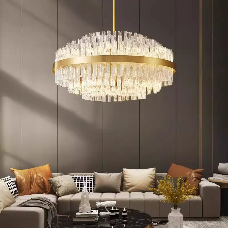 Modern gold round  LED glass chandelier, lustre living room, dining room home ceiling lighting decorative ceiling lights.