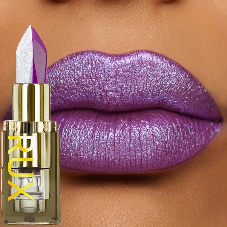 1PC Purple Glitter Two-tone Lipstick Red Rose Shimmer Lipsticks Cosmetics Easy to use  Lip Tint Korean Makeup Lip Glaze Gifts