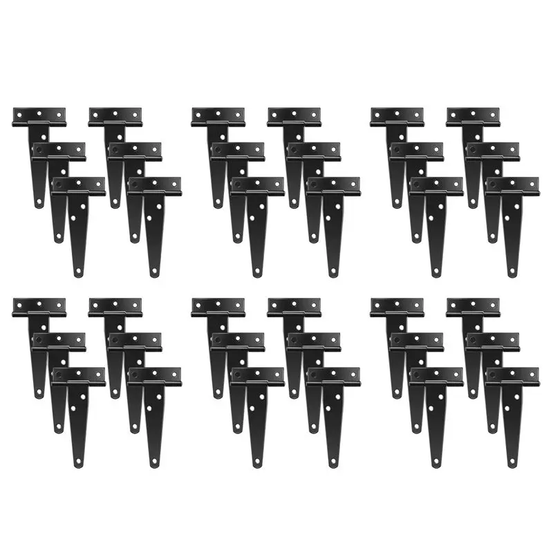 -[Retail TX] 36 PCS 4 Inch T-Strap Hinges Rustic Gate Strap Hinge Rustproof Gate Door Black Hinges For Windows, Fence And Barn G
