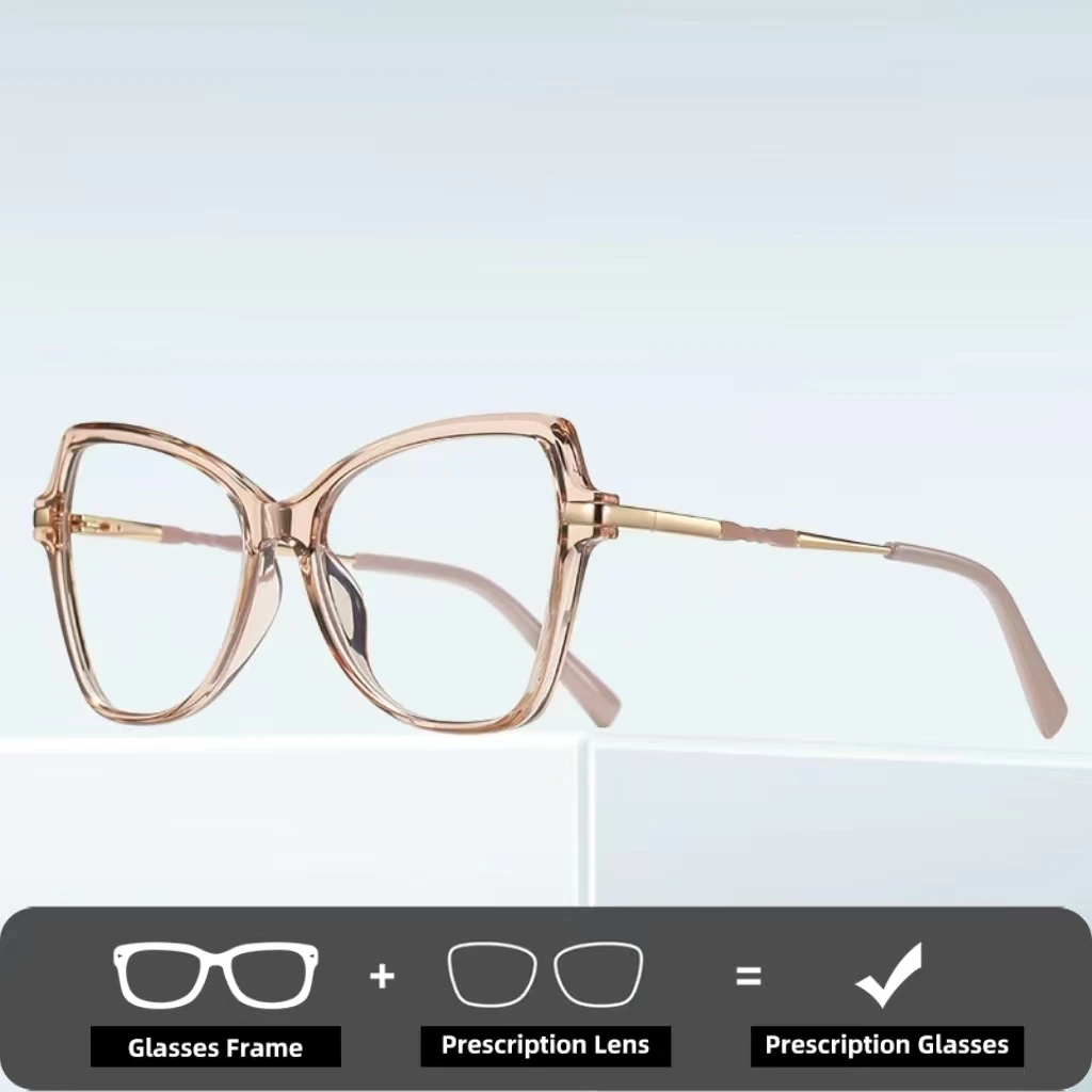 Double Legend Fashion  Butterfly Reading Glasses Women Myopia Customized Prescription Computer Optical Large Eyeglasses Frame