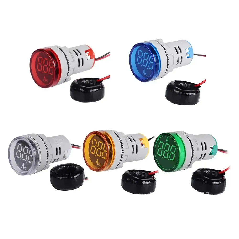 0-100A AC Round LED Digital Display Ampermeter Signal ​Current Indicator Digital Voltage Measuring Instrument Indicator