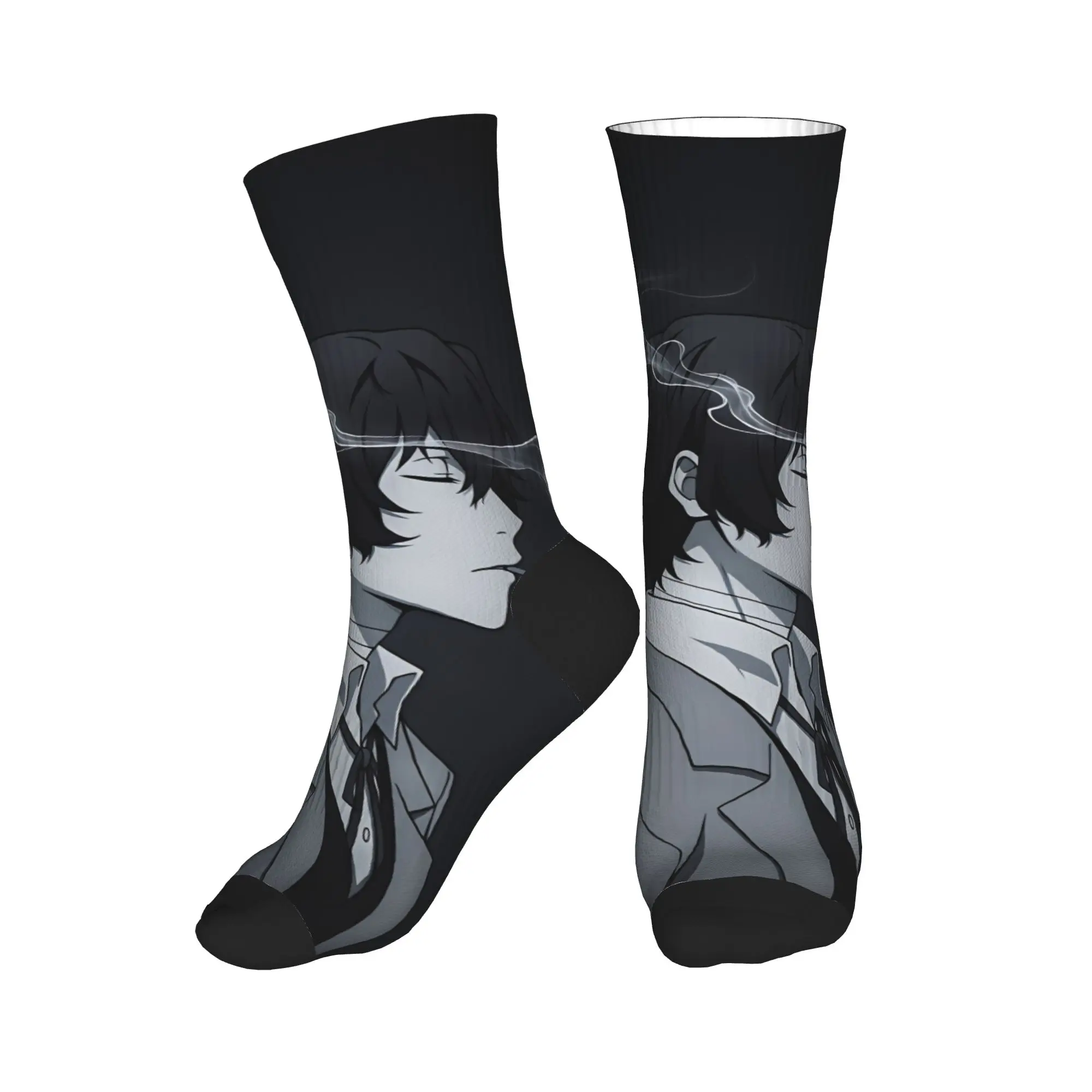 Dazai Socks  Bungos StrayDogs Kawaii Stockings Men Comfortable Cycling Socks Autumn Graphic Anti Sweat Socks