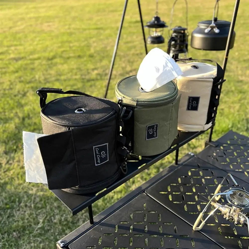 

Creative Camping Tissue Case with Hook Portable Roll Paper Storage Bag Waterproof Solid Color Paper Storage Box Camping