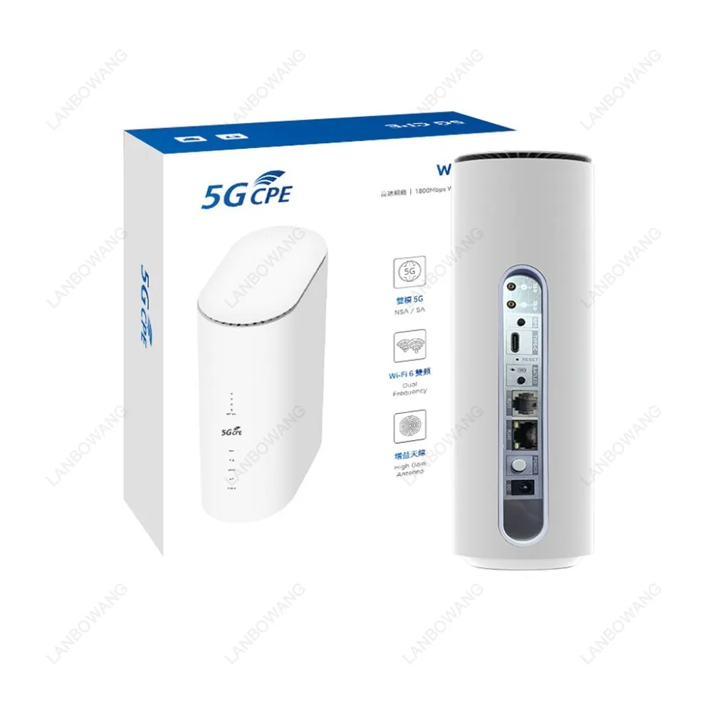 NR500 5G CPE Router Full Band True 5G, RJ11 Port, 4400mAh Battery, Gigabit WiFi6 Dual Band SIM Card Router