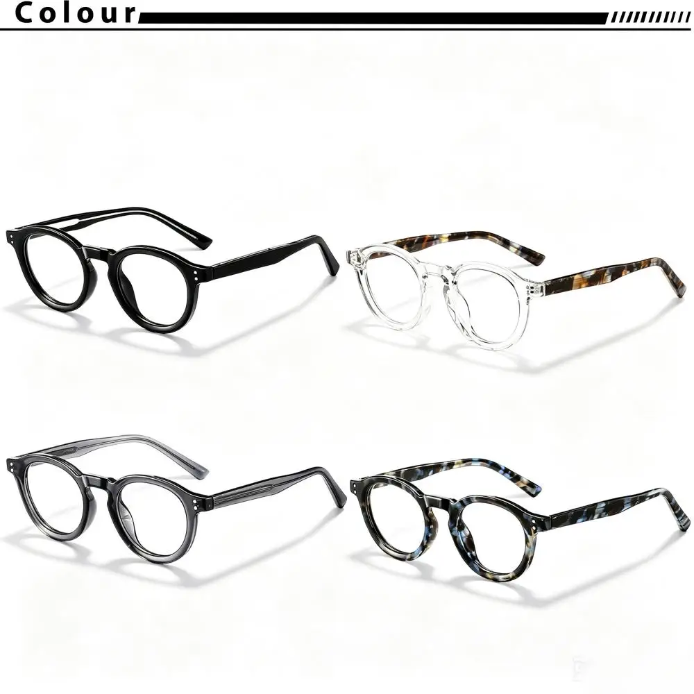 CATERSIDE Modische Herren-Anti-Blaulicht-Brille, Tr-90, runder Rahmen, flache Lichtbrille, Damen-Computer-Lese-Schutzbrille – Detail 1