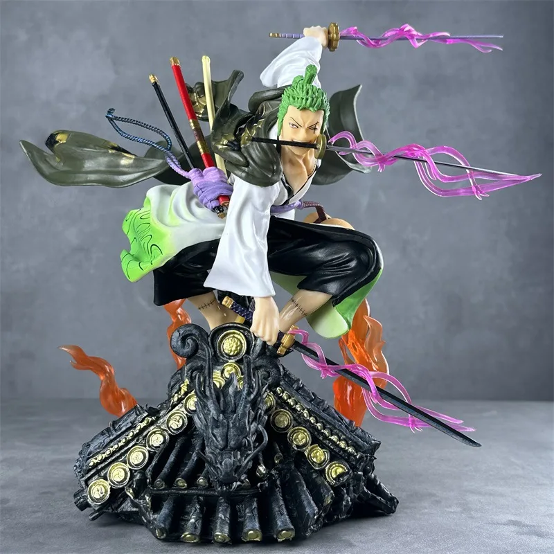 

29 см аниме цельная крыша Ророноа Зоро кимоно с тремя ножами текущая боевая модель коллекция персонажей GK игрушка украшение кукла подарок