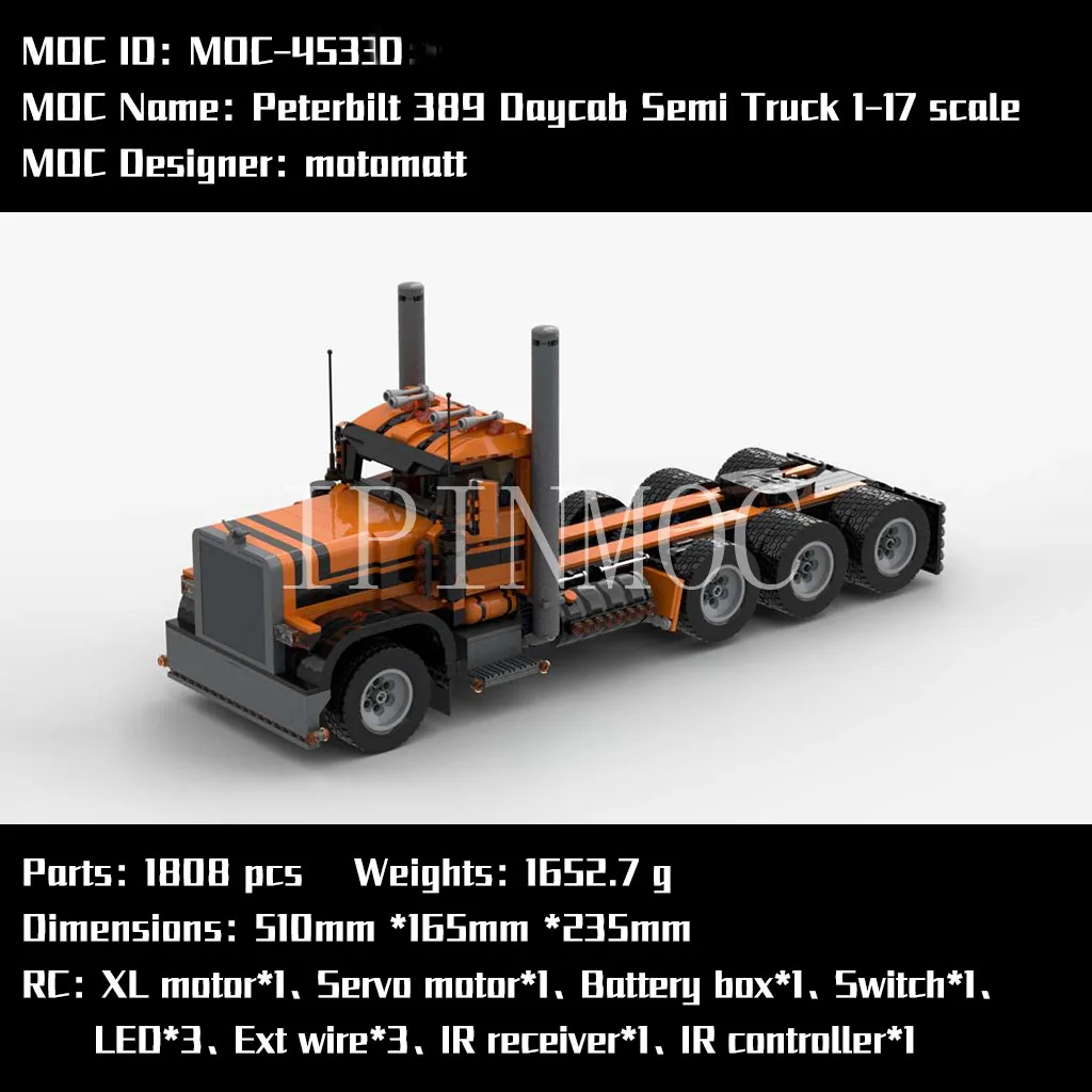 Moc-4533 P 389 Heavy Truck Model With PDF Drawings Building Blocks Bricks Kids Educational DIY Toys Birthday Christmas Gifts