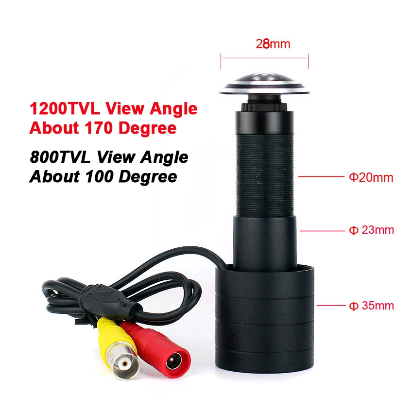 SMTKEY 1200TVL 800TVL CVBS Analog door cat eye Color wide view Door Viewer Camera Adjustable Home Security Camera