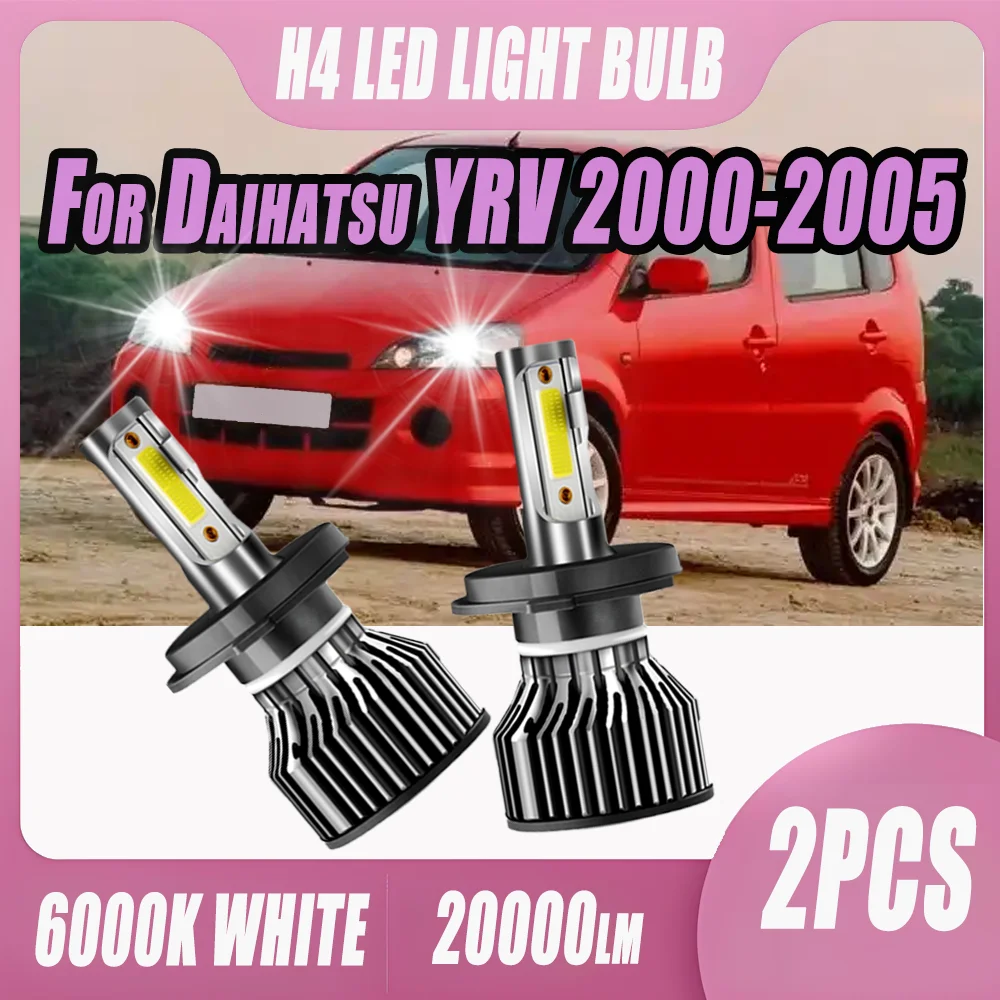 

2 шт. автомобильные фары 20000LM Turbo светодиодные лампы для фар H4 120 Вт Plug And Play 120 Вт для Daihatsu YRV 2000 2001 2002 2003 2004 2005