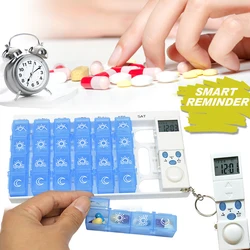 Electric Reminder Pill Cases 28 Grids Pill Box Tablets Holder Pills Container Storage Tablets Vitamins Medicine Pillboxes