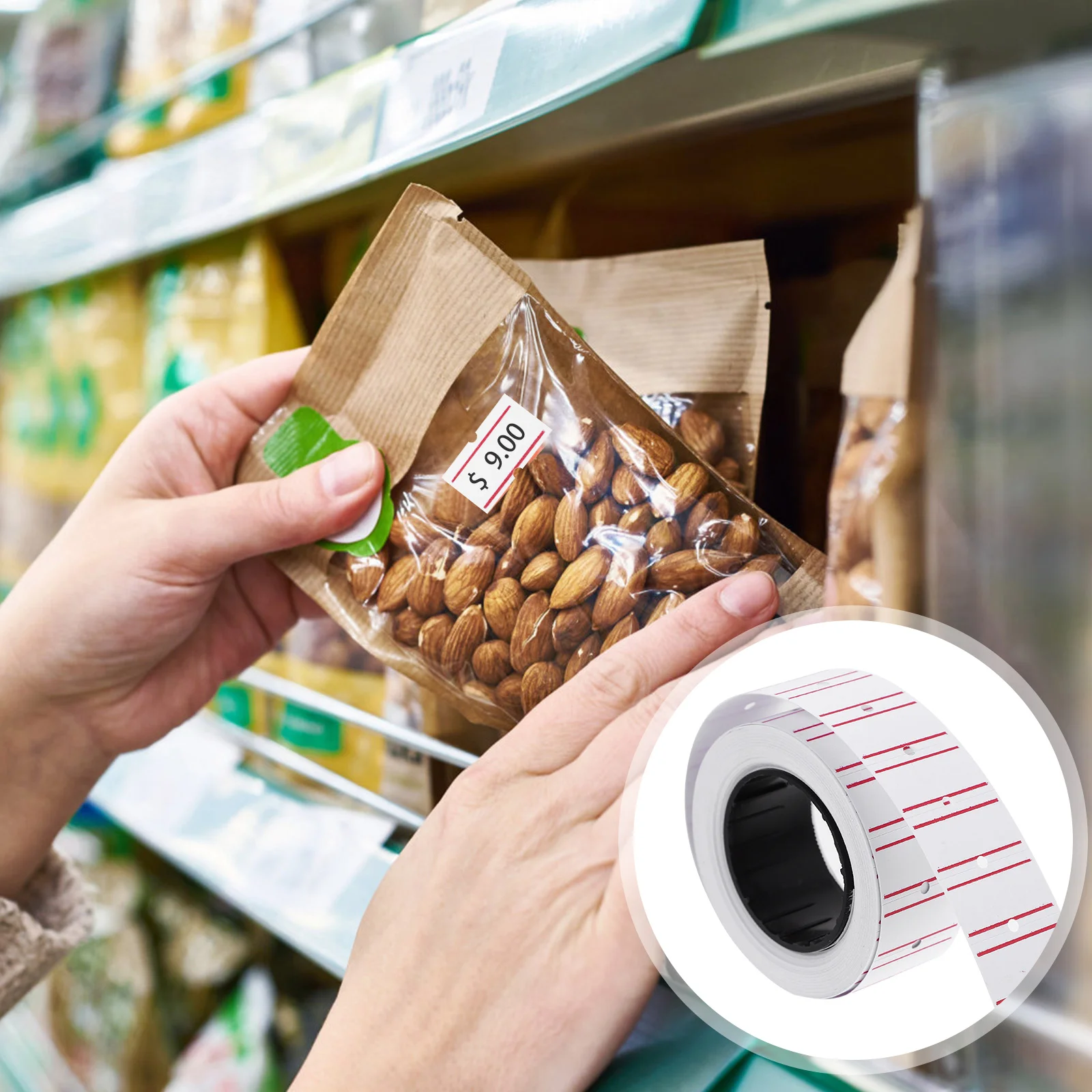 10 لفات من ورق ملصقات الأسعار ملصق ذاتي اللصق لمتجر البيع بالتجزئة علامات السوبر ماركت ملصقات الأسعار للشركات الصغيرة #3