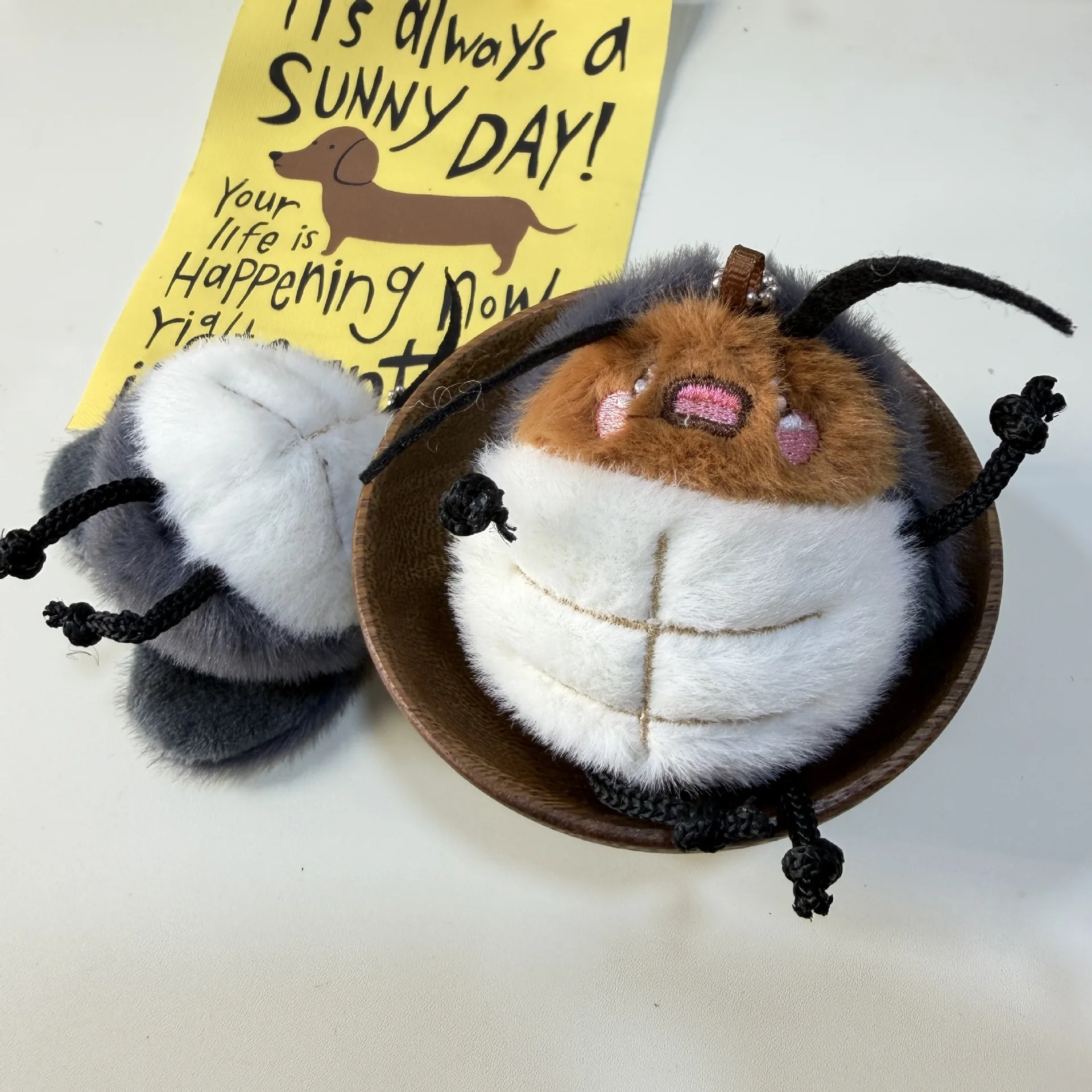 Cartoon Funny Cockroach Plush Toy Pendant Keyring Cute Simulation Insects Plush Stuffed Toy Bag Decor Keyring Birthday Gift