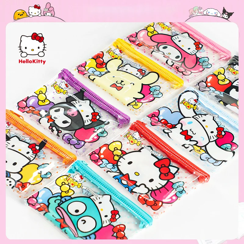 Sanrio Cute Storage Bag 50Th Anniversary Waterproof Sealed Printed Zipper Bag Hello Kitty Kuromi Carry-on Mini Zero Wallet